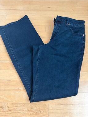 Express Women's Dark Blue Wide Leg Jeans